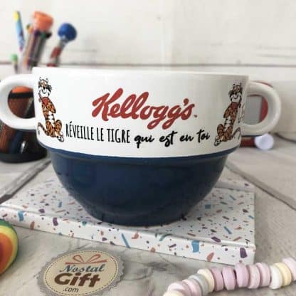 Bol à double anses Kellogg's vintage - Frosties, Coco Pops, Rice Krispies et Froot Loop