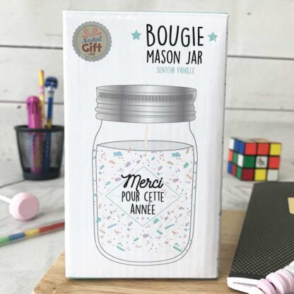 Bougie Jar - "Merci pour cette Année" - Cadeau Maîtresse (Collection confetti) – Image 3