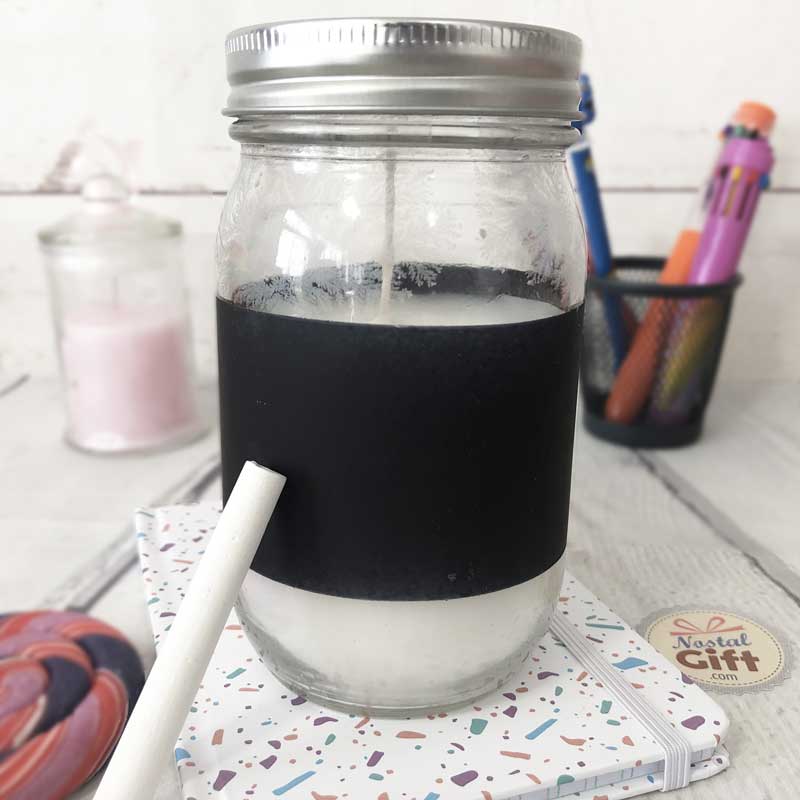 Bougie Jar avec ardoise à personnaliser (et sa craie)