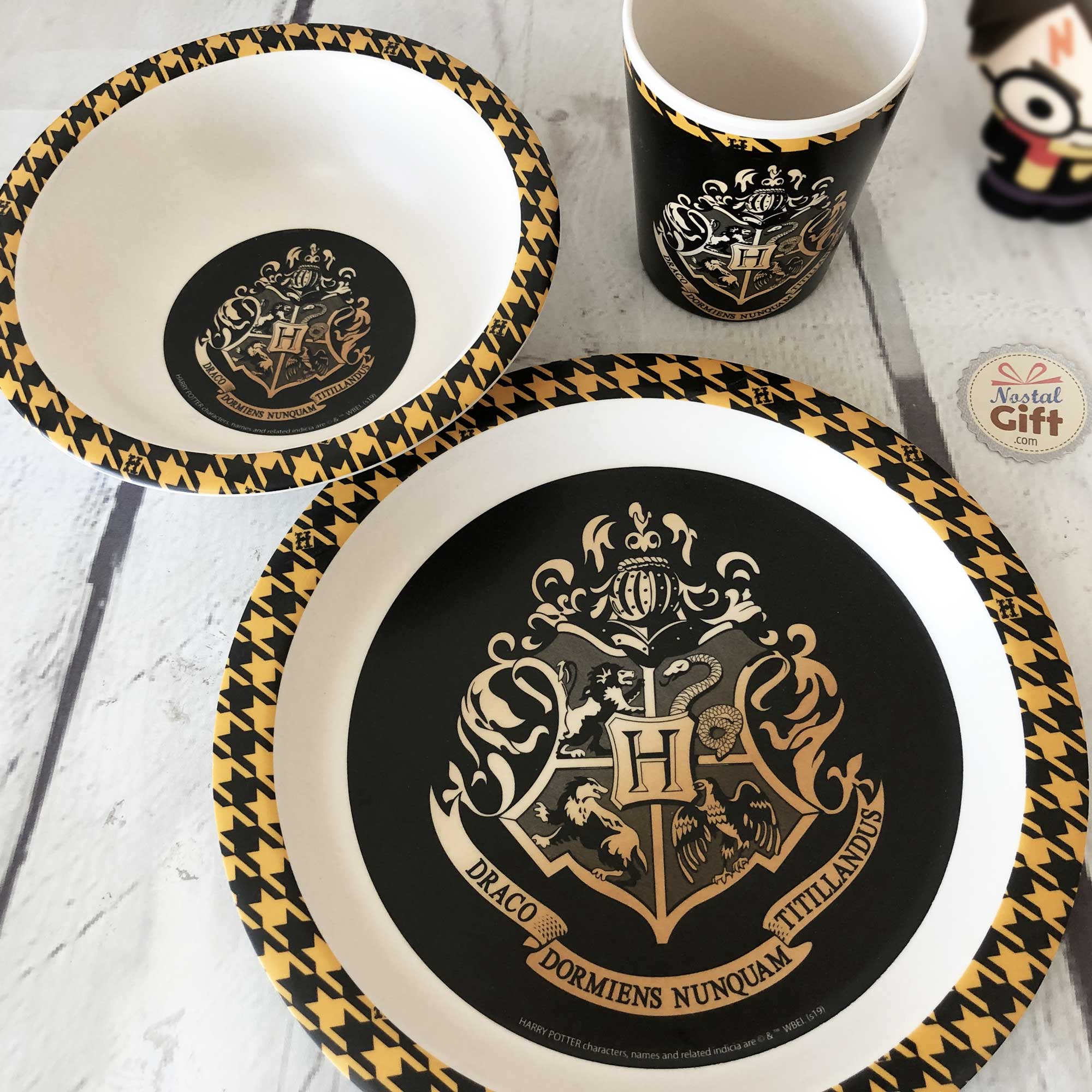 Coffret Repas Bebe En Bambou Harry Potter