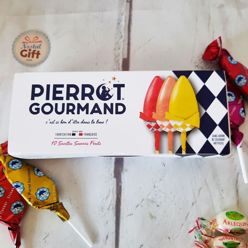 Etui 10 Sucettes Pierrot Gourmand - Saveur Fruits