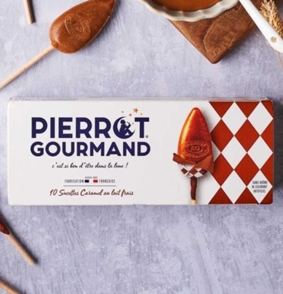 Etui 10 Sucettes Pierrot Gourmand Caramel au lait frais