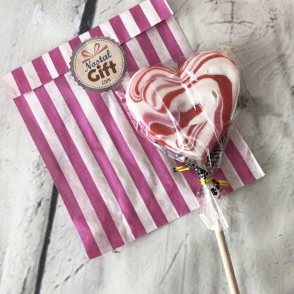 Grande sucette coeur à la goût cerise - 21cm