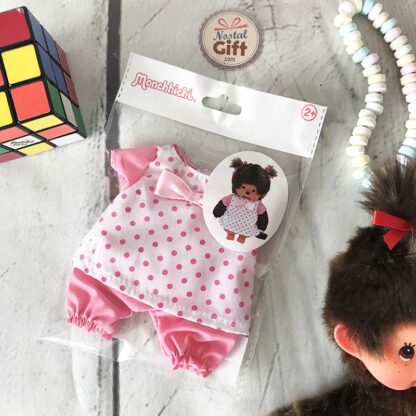 Vêtements Peluche Monchhichi Kiki rose et blanc