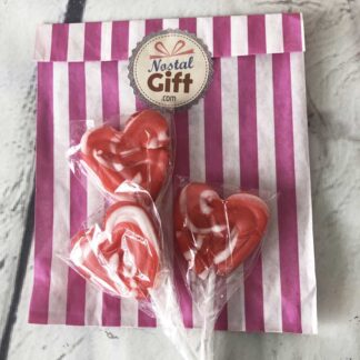 Lot de 4 sucettes coeur foraine — Caramel Bonbon & Chocolat