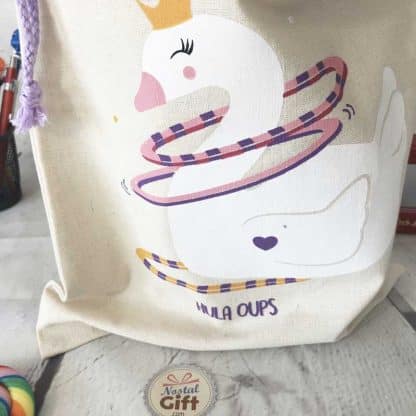 Sac pour pyjama en toile - Cygne "Hula Oups" – Image 2