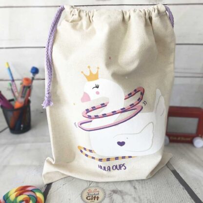 Sac pour pyjama en toile - Cygne "Hula Oups"