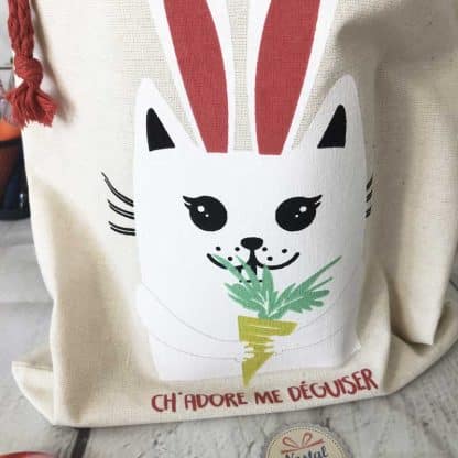 Sac en toile - lapin/chat – Image 2