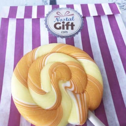 Sucette ronde de fête foraine orange