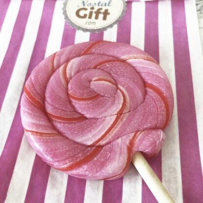 Sucette ronde de fête foraine Bubble gum - 16cm / 50g – Image 2