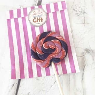 Sucette ronde de fête foraine cassis - 16 cm