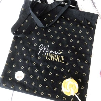 Tote bag maman noir - "Maman unique"