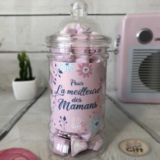 Bonbonnière maman – Pour la meilleure des mamans - 80 Petits cœurs guimauve