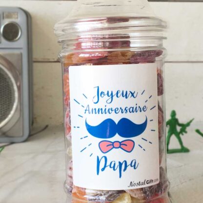 Bonbonnière personnalisée - 300g mix de bonbons anciens - "Joyeux anniversaire Papa" – Image 2