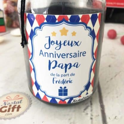 Bougie Jar personnalisée "Joyeux anniversaire Papa"