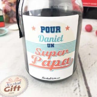 Bougie Jar personnalisée "Pour un Super Papa" - cadeau papa