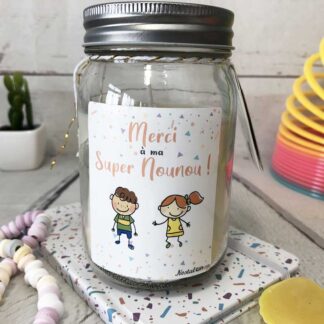 Bougie Jar - "Merci à ma Super Nounou"