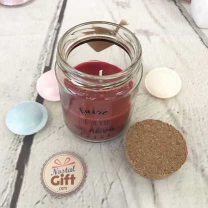 Bougie avec bouchon liège - Faire de sa vie un rêve – Image 2