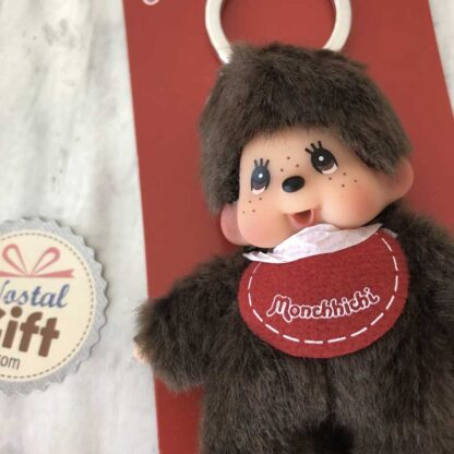 Porte clé Monchhichi Kiki - bavoir rouge - 10cm