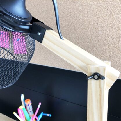 Lampe de bureau noir en métal et bois (38 cm) – Image 4