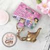 Porte-clés Lampe D'Aladin Cristal Rose - Bijou De Sac Scintillant