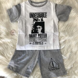 Harry Potter - Ensemble T-shirt et short gris et blanc pour enfant