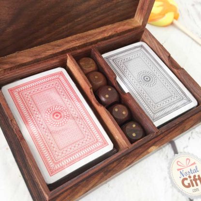Coffret jeux de cartes en bois – Image 2