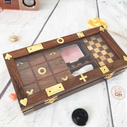 Coffret jeux de société en bois – Image 3