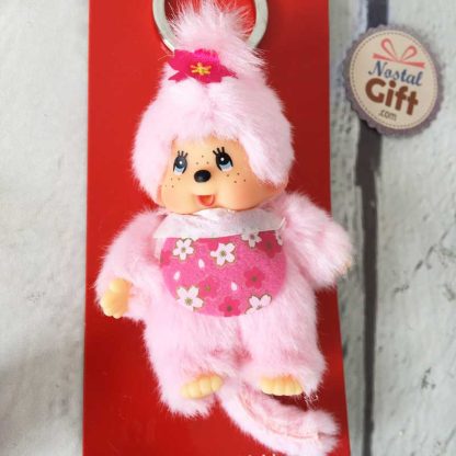 Porte clé Monchhichi Kiki - Rose - 10cm