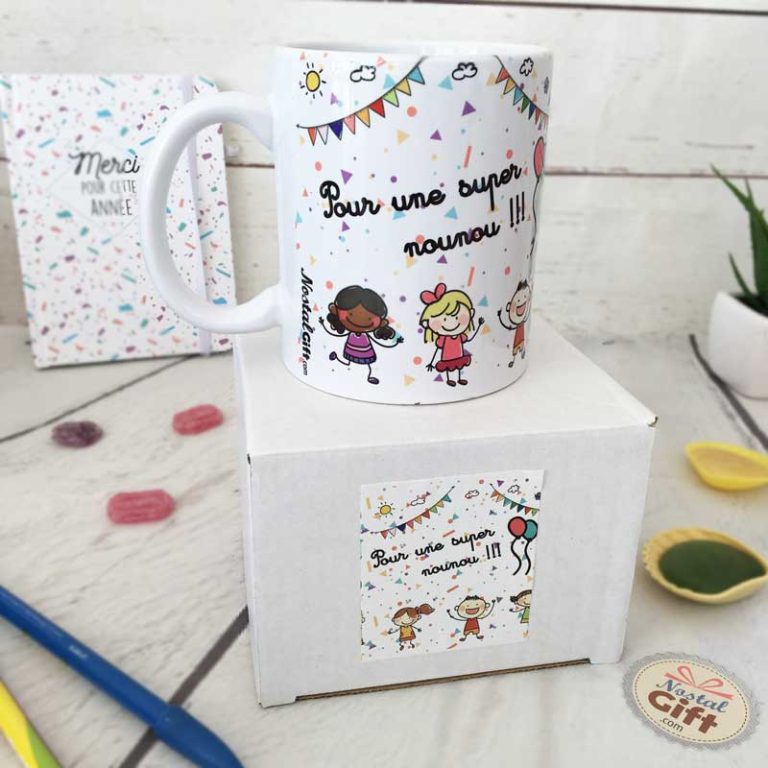 Mug "Pour une super Nounou" - collection "Dessin d'enfants" Idée cadeau