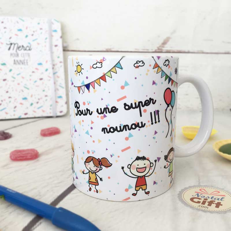 Mug Pour une super Nounou - collection Dessin d'enfants Idée