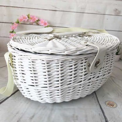 Panier de Pique-nique en osier - blanc – Image 4