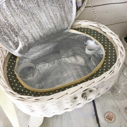 Panier de Pique-nique en osier - blanc – Image 2