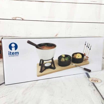 Fondue 2 personnes en porcelaine et bambou – Image 2