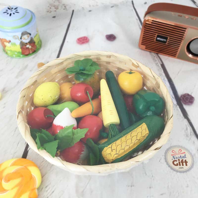 Jeux en bois - Corbeille de fruits et légumes