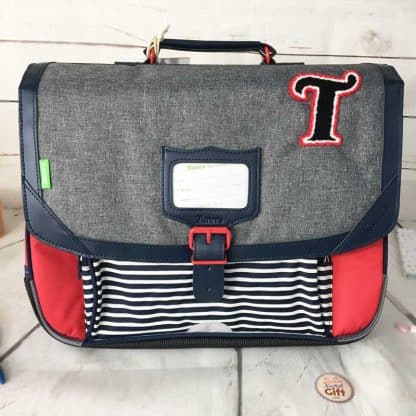Cartable Teddy gris chiné 38cm (idéal CP/CE1) - Tann's