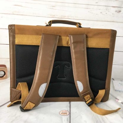 Cartable Vintage cuir ajouré Fauve 41cm à partir du CE2 - Tann's – Image 3