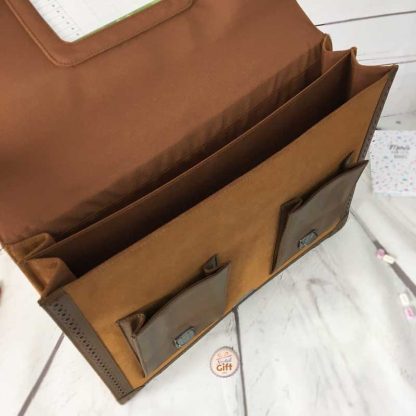 Cartable Vintage cuir ajouré Fauve 41cm à partir du CE2 - Tann's – Image 2