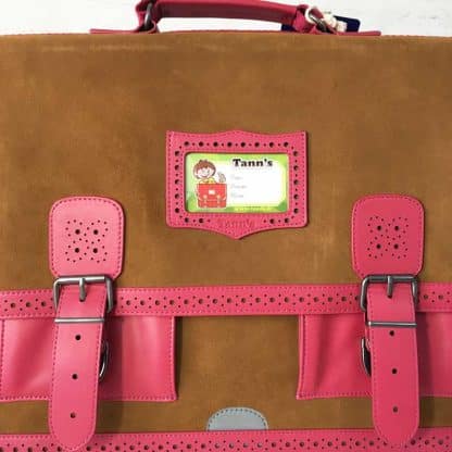 Cartable Vintage cuir ajouré Framboise 41cm à partir du CE2 - Tann's – Image 4