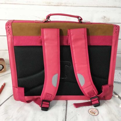 Cartable Vintage cuir ajouré Framboise 41cm à partir du CE2 - Tann's – Image 5
