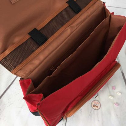 Cartable bleu marine & rouge Arthur 38 cm orné d'un porte clé avion - Tann's – Image 3