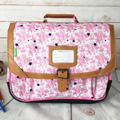 Cartable Fantaisie rose Camélia 38 cm idéal pour les CP/CE1 - Tann's