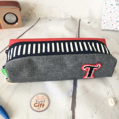Trousse Teddy chiné gris 2 compartiments - Tann's
