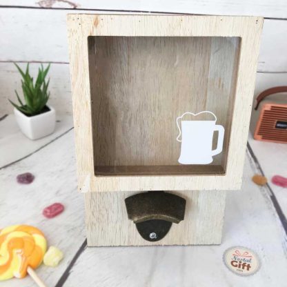 Vitrine avec décapsuleur