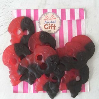 Bonbons crâne de squelette saveur goût framboise et Réglisse x 10