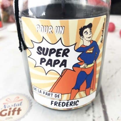 Bougie Jar personnalisé - Papa Super-héros
