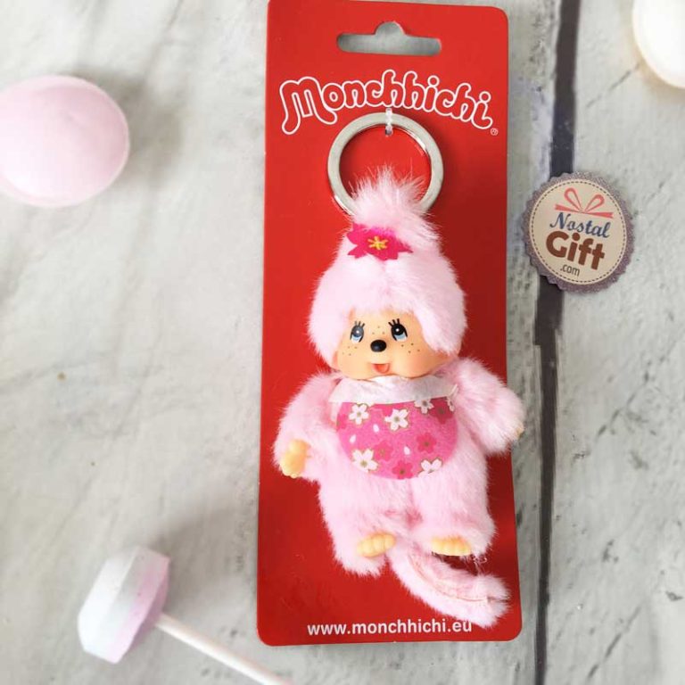 Porte cl?� Monchhichi Kiki - Rose - 10cm