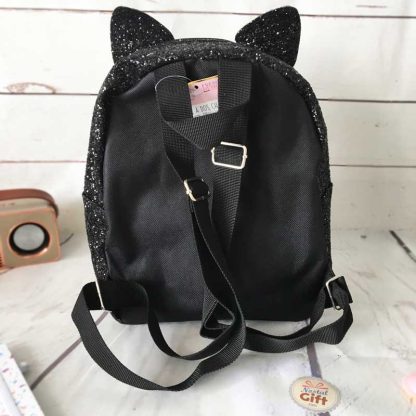 Sac à dos Chat noir à paillettes – Image 2