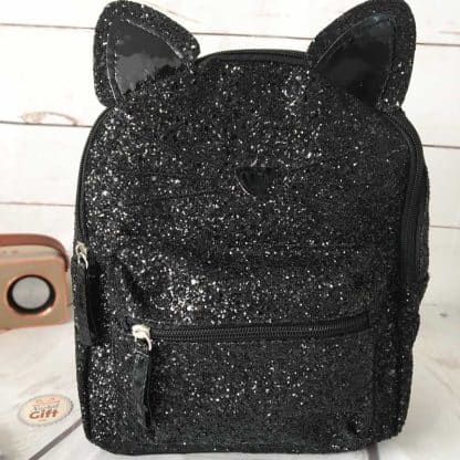 Sac à dos Chat noir à paillettes