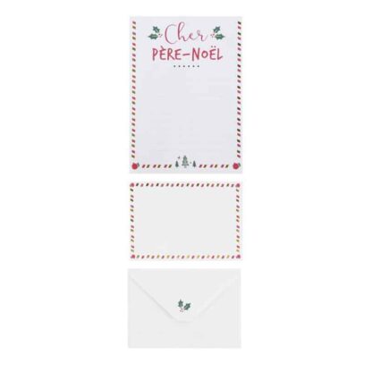 Papier à lettre de Noël avec enveloppe -Cher Père-Noël 